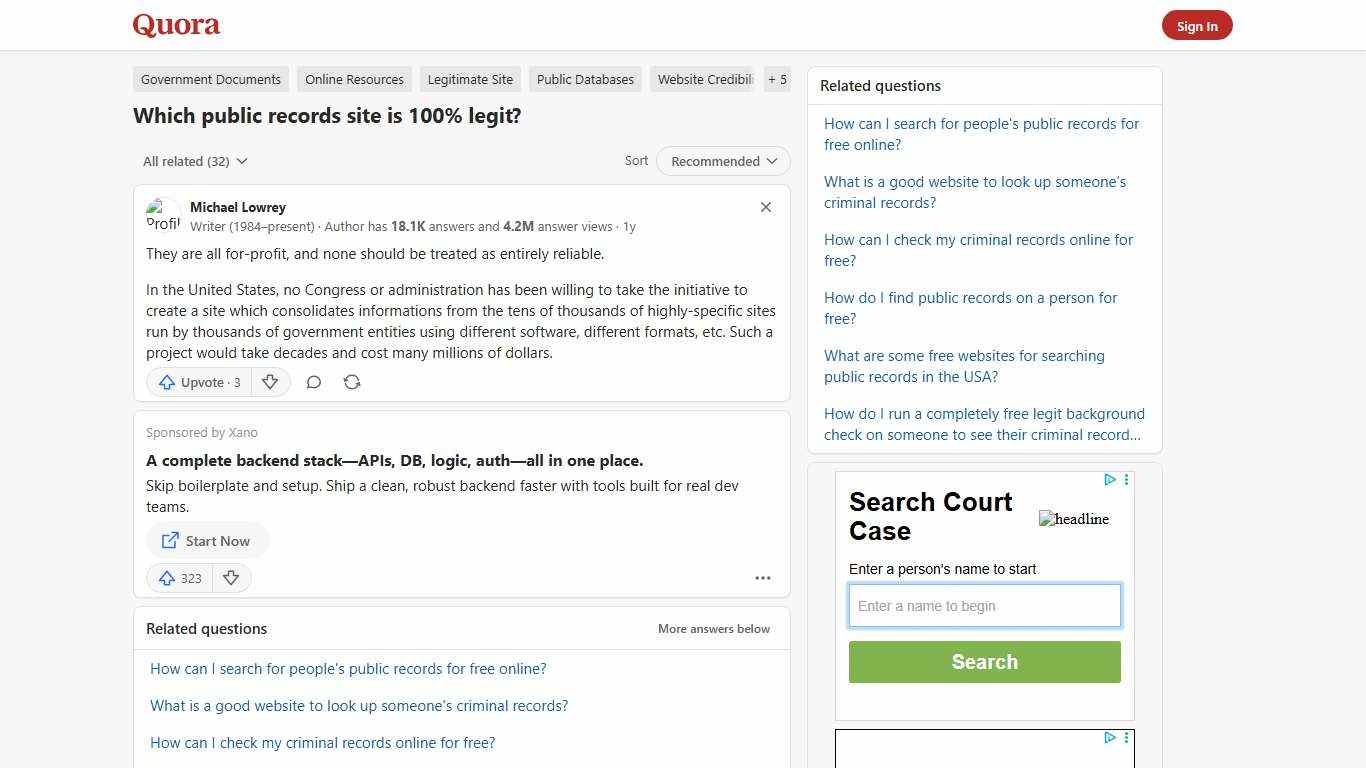 Which public records site is 100% legit? - Quora